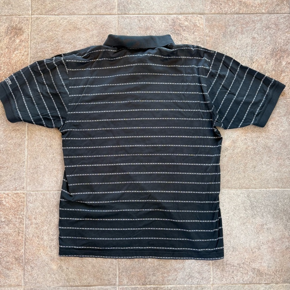 Masters Collection Mens Black Striped Short Sleeve Polo Shirt Size Large - Picture 8 of 8